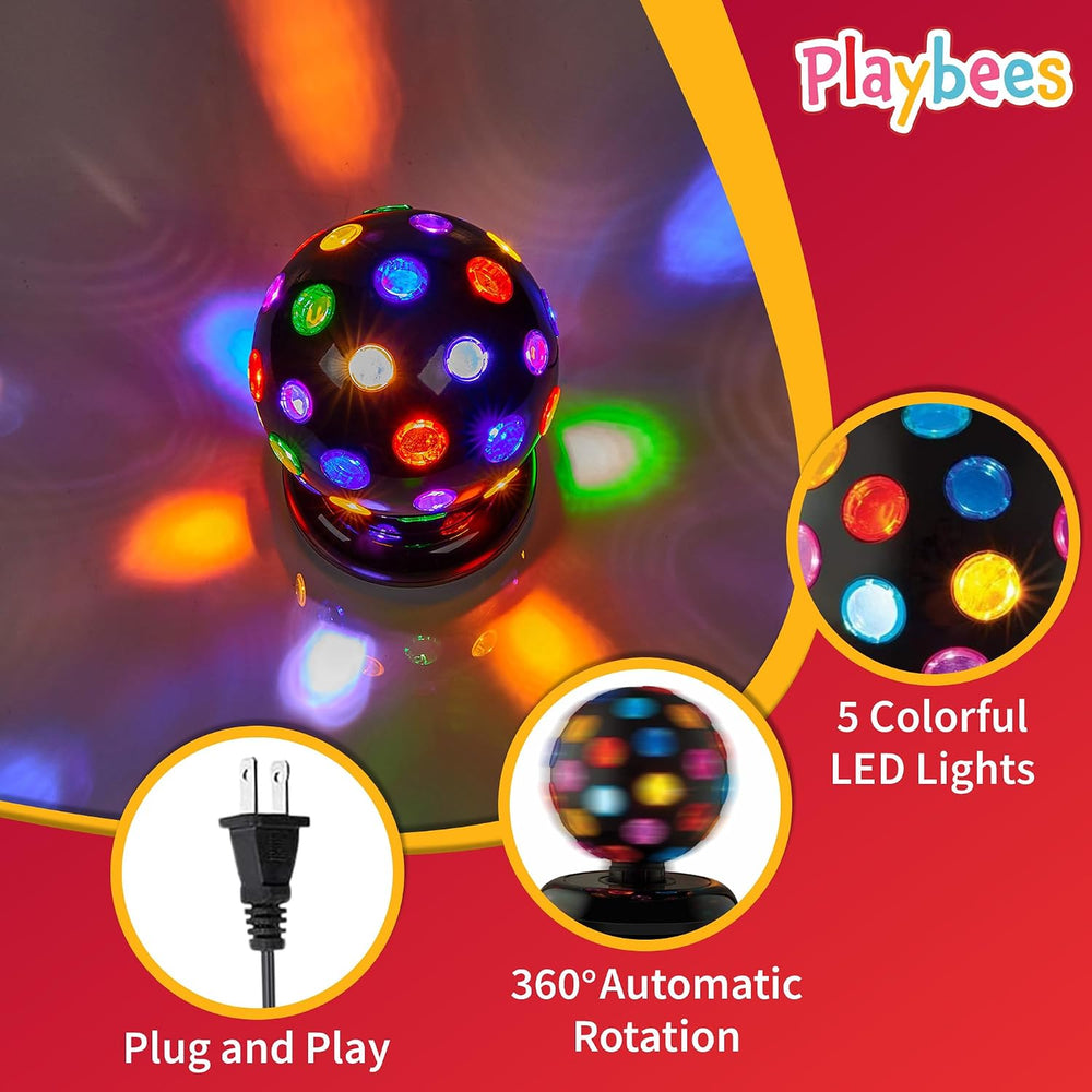 Playbees Rotating Disco Ball with LED Lights, 11 Inch Party Light for Home