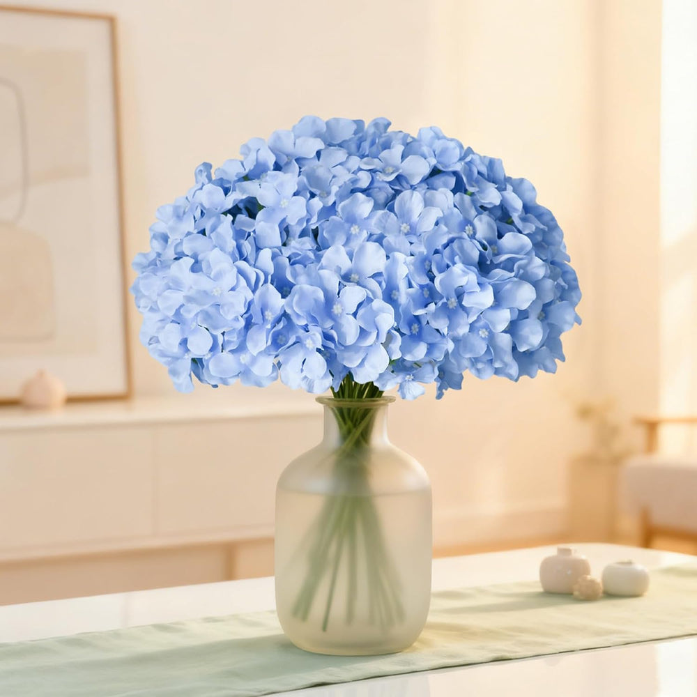 100 Pcs Faux Blue Hydrangea Artificial Flowers Bulk Fake Flowers