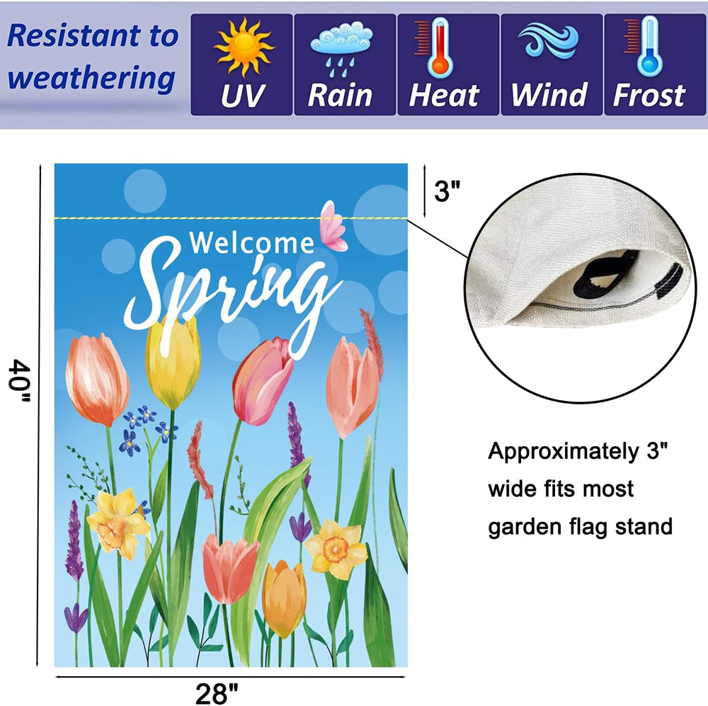 Seasonal Garden Flags Set of 12, Double Sided 28 x 40 Inch Yard Flags