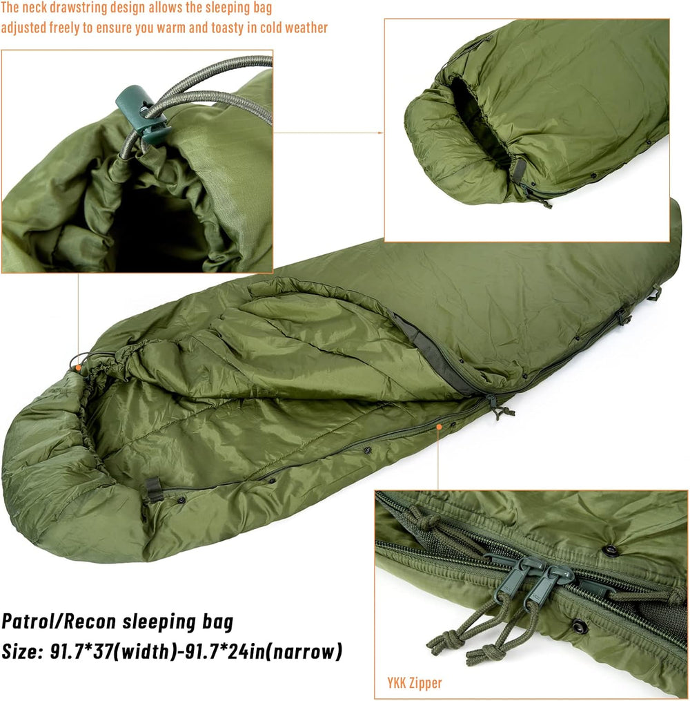 MT Army Military Modular Sleeping Bags System, Multi Layered with Bivy Cover ...