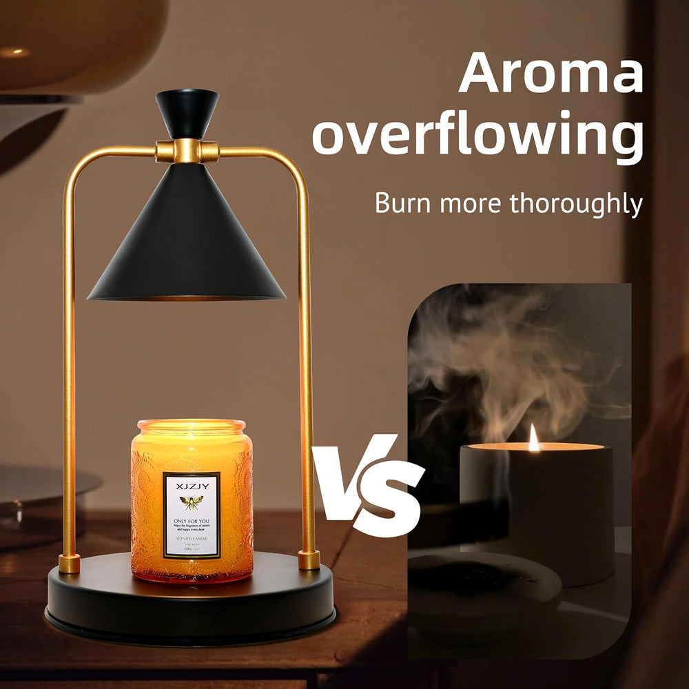 XJZJY Large Black Candle Warmer Lamp with Timer, Modern Home Decor