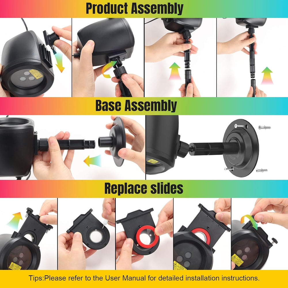 Fimilo Firefly RGB Laser Projector Light with 4 Dynamic Pattern Slides