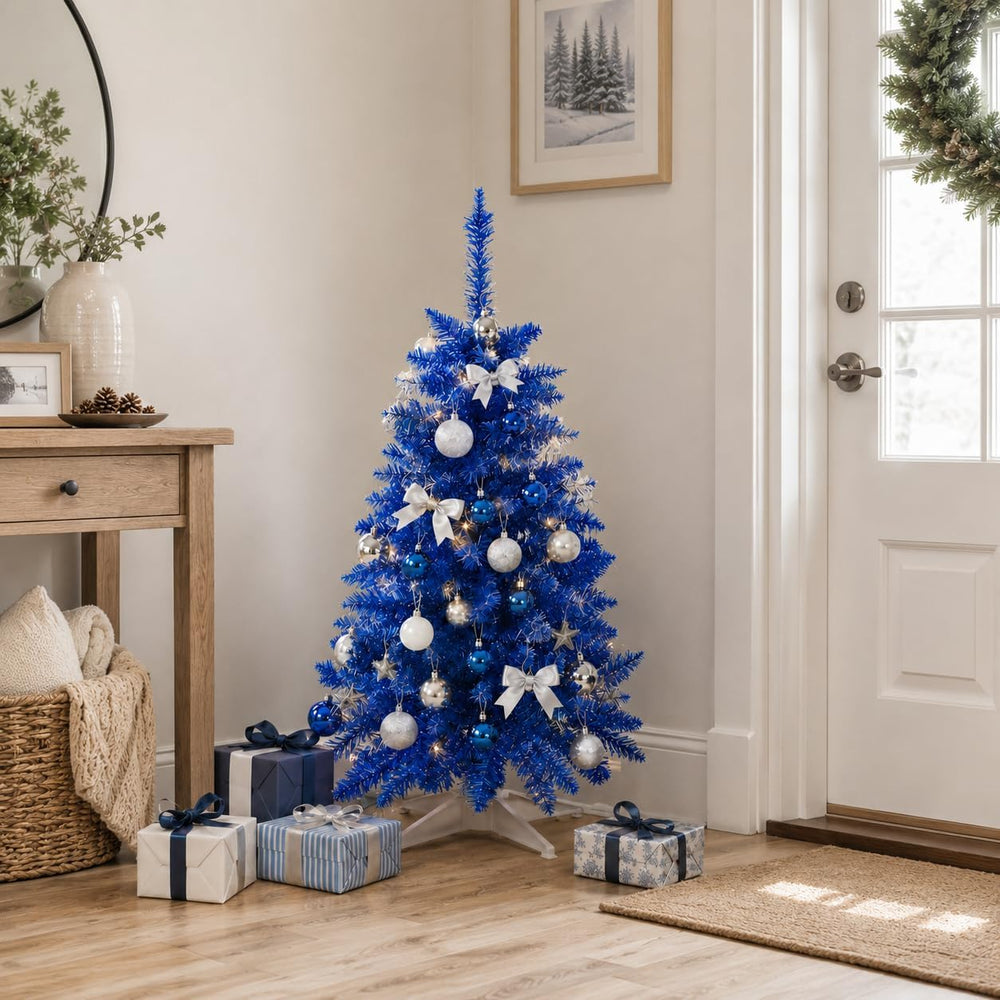 3FT Blue Artificial Small Christmas Tree Mini Tabletop Decor