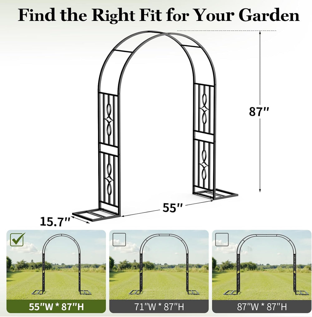 Metal Garden Arch, Heavy Duty Garden Trellis for Climbing Plants, with Enlarg...