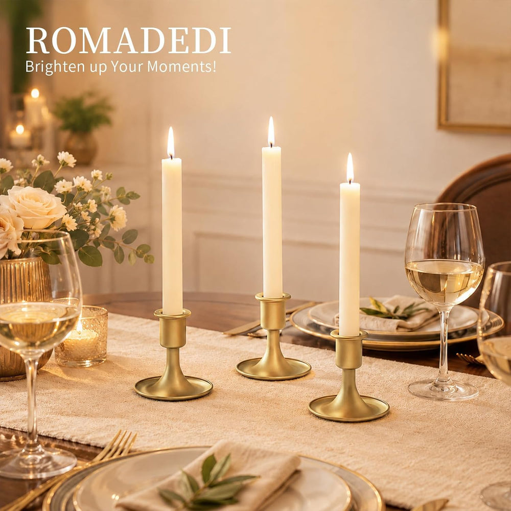 Candlestick Holders Taper Candle Holders, Romadedi Gold Candle Stick Candle H...