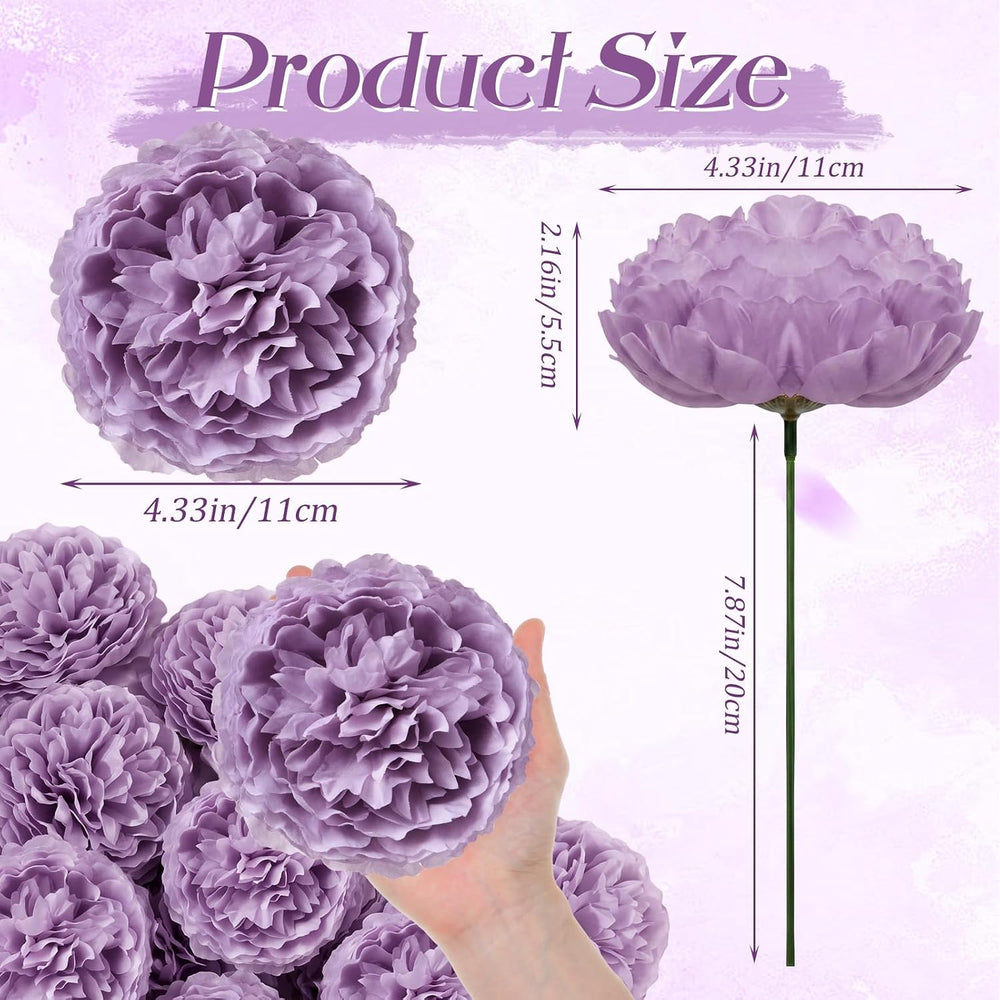 Suncalla Artificial Peony Rose Flowers Heads 4.7 Inches Silk Fake Peony Head ...