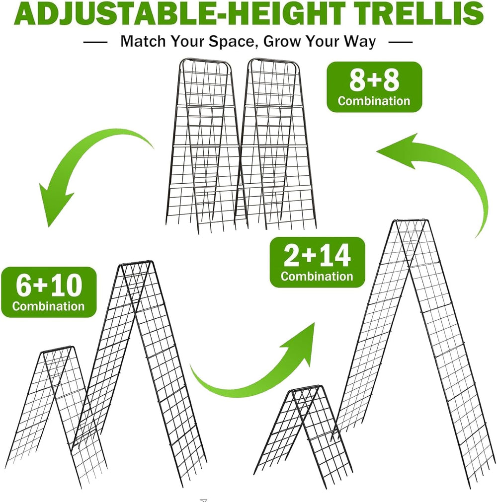 Heavy Duty 50"x17" Adjustable A-Frame Trellis for Climbing Plants –...