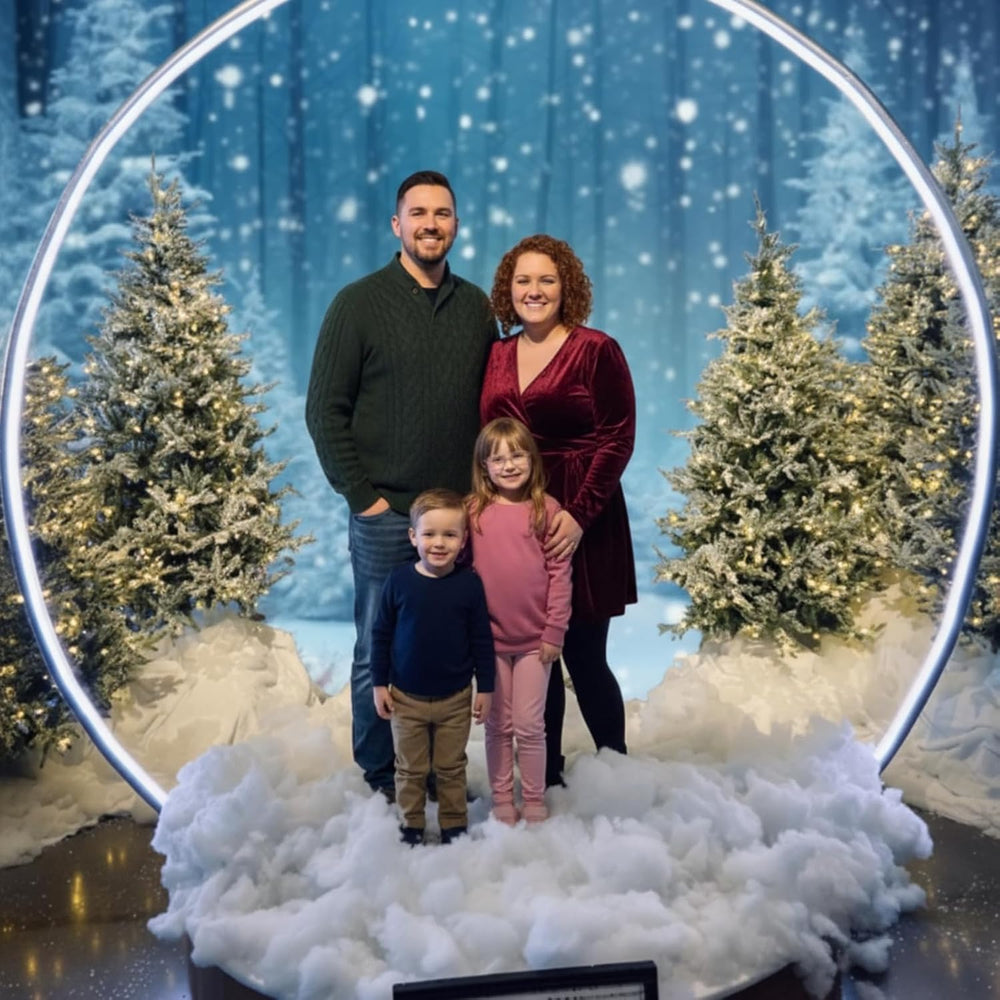 SmoothNovelty Giant Snow Globe Photo Booth Backdrop Winter Scene Wonderland