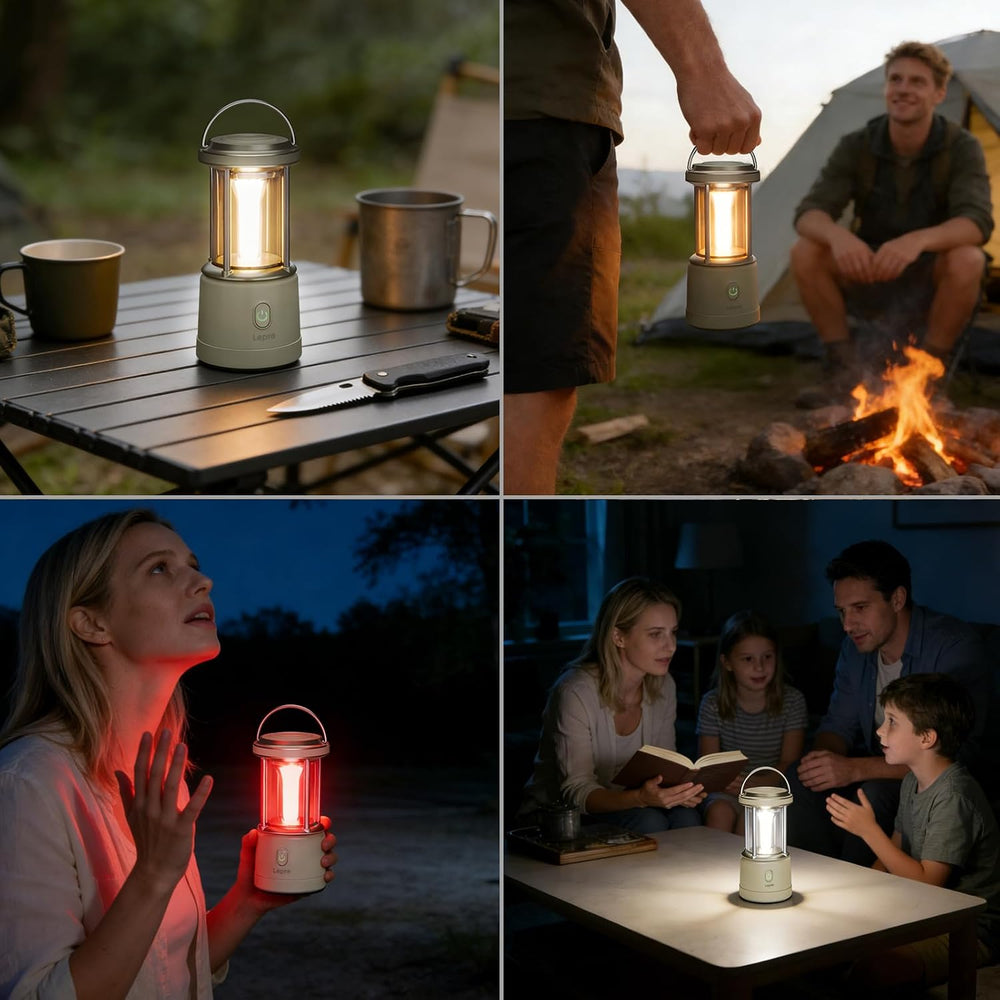 Lepro 1100LM Battery Powered LED Camping Lantern, Waterproof Tent Light with ...