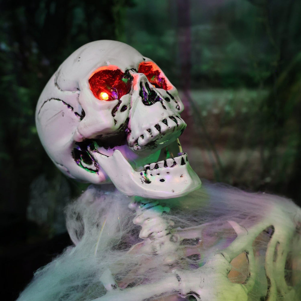 Haunted Hill Farm 5.2-Ft. Reaper in Coffin Halloween Animatronic
