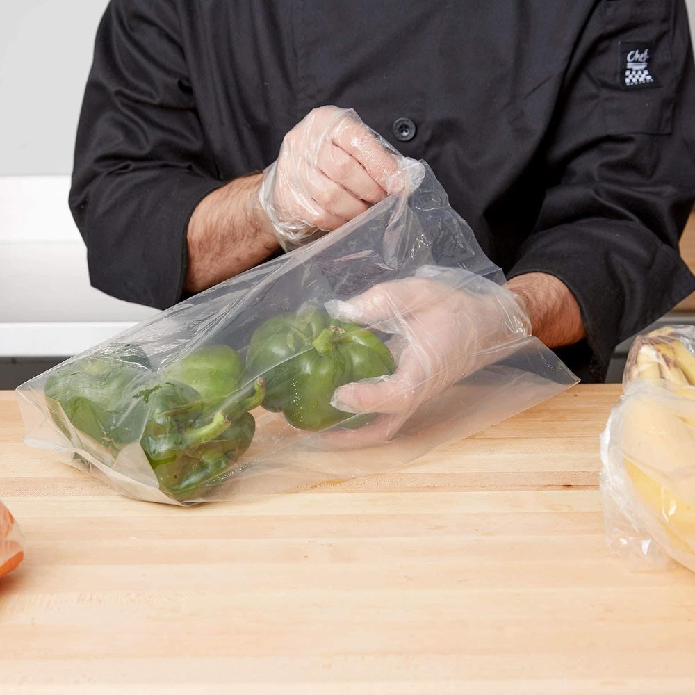 APQ Clear Gusseted Poly Bags, 10 x 6 x 20 Inch, 100 Count