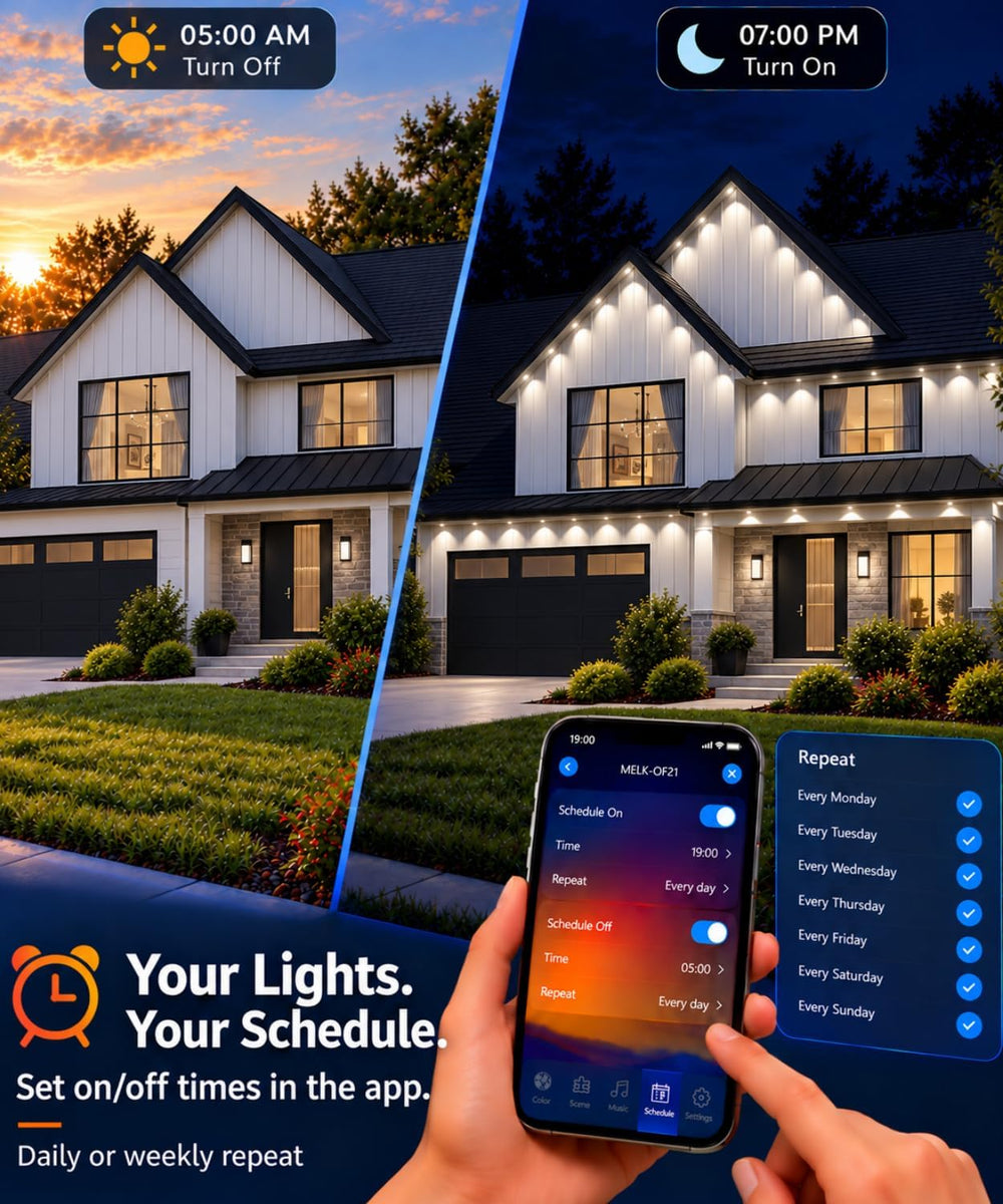Permanent Outdoor Lights for House, 100FT RGBIC Christmas Lights