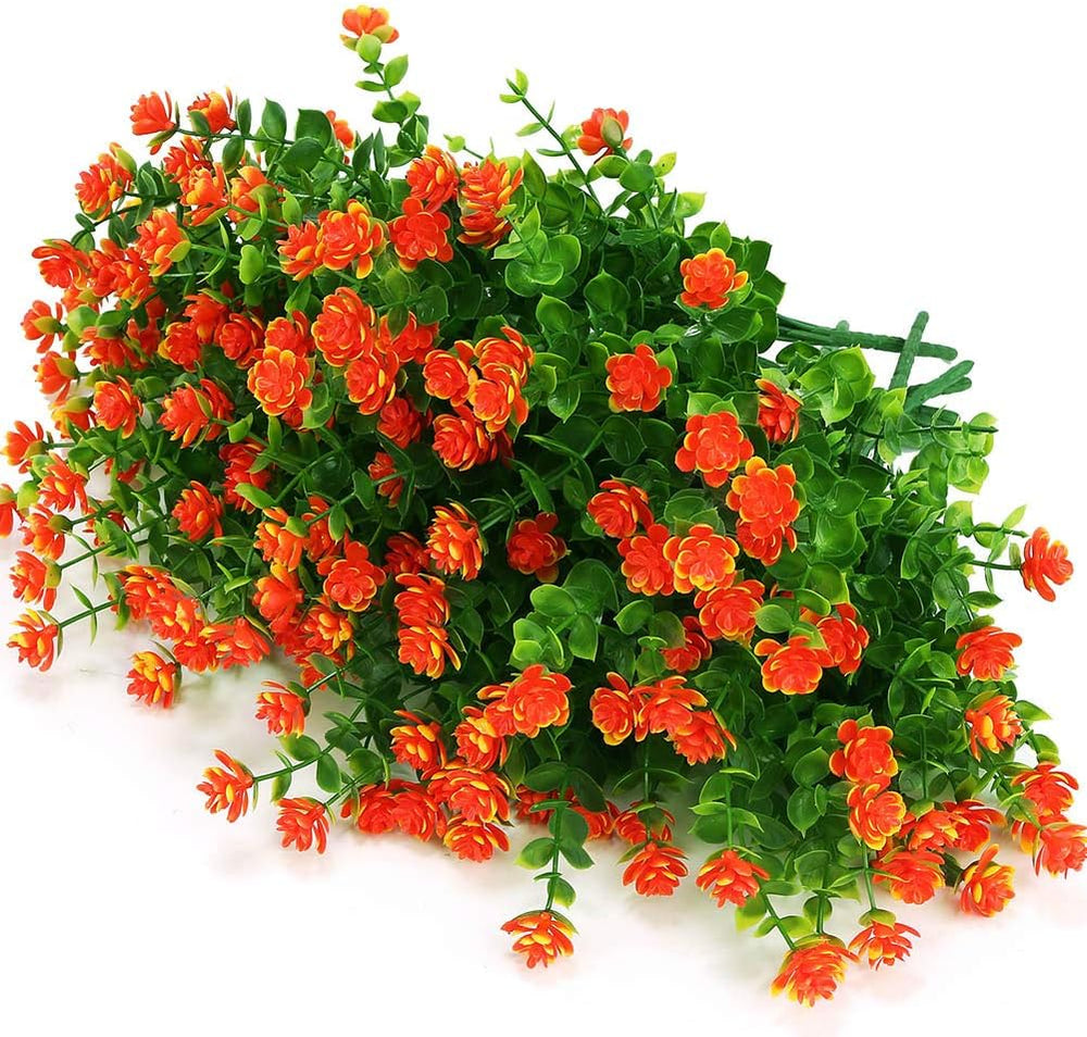 24 Bundles Outdoor Artificial Flowers UV Resistant Fake Boxwood Plants, Faux ...