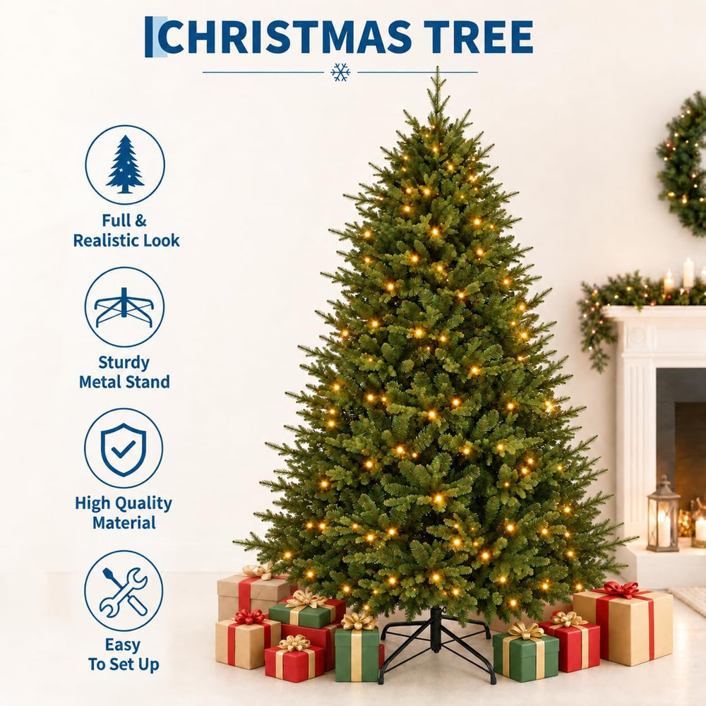 GarveeHome 6ft Artificial Christmas Tree, Xmas Tree with 1248 + Tips