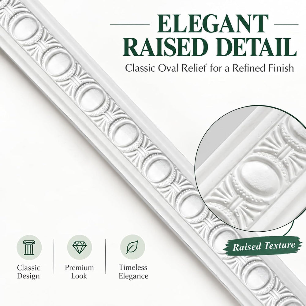 3 Set Peel and Stick Wall Molding Kit,3D Pre-Cut Bead Accent Panel,24x60in