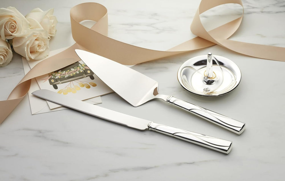 Lenox Adorn Silverware Cake Knife & Server Dessert Set, 2-Piece, Flatware