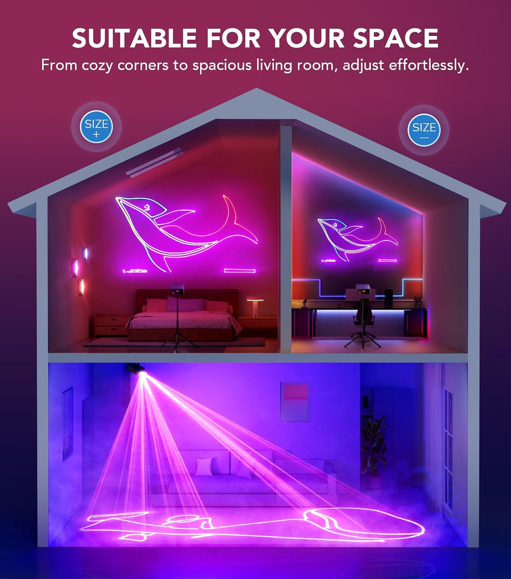 KeoBin App DJ Laser Light, 200+ 3D Animations, Custom Text & Patterns