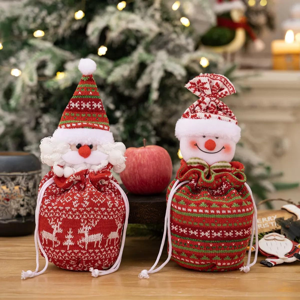 LASIYUAN 8 Pcs Christmas Small Drawstring Bag Gift Wrap Bags,Christma Doll St...