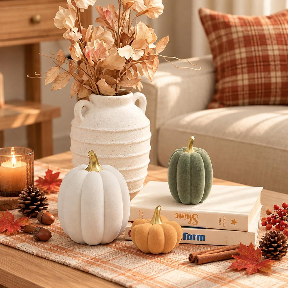 WDS WONDROUS Fall Pumpkin Decor, Faux Artificial Pumpkin for Home Table