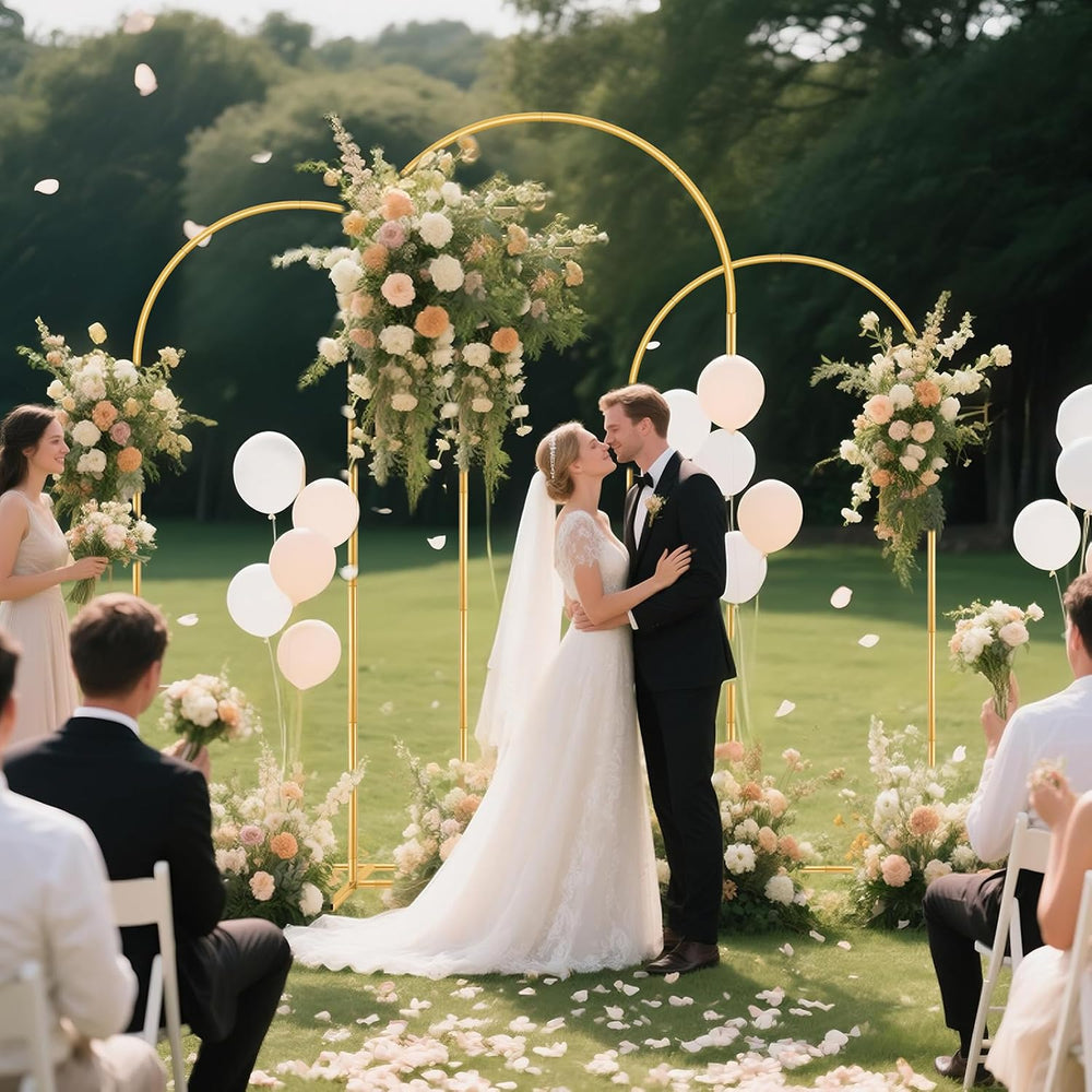 3 Pack Metal Arch Backdrop Stand(7.2 ft, 6.6 ft, 6 ft) Balloon Arbor Frame