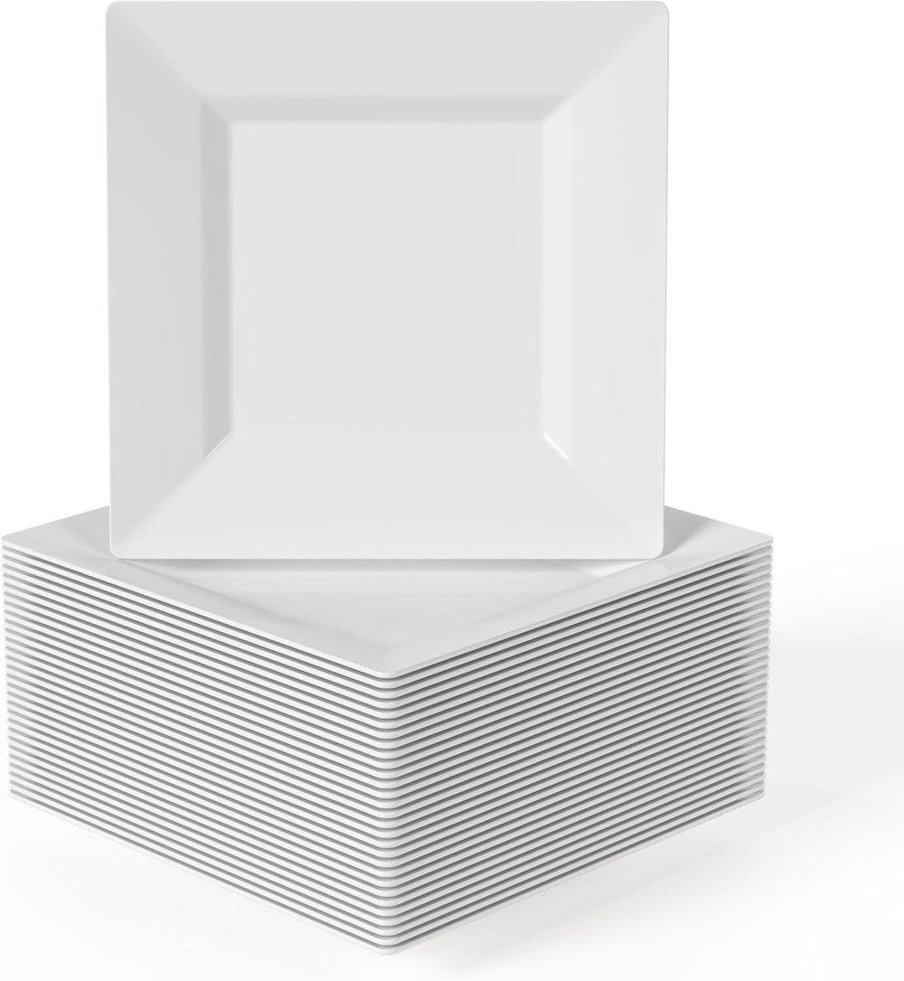 Exquisite Mini Disposable Appetizer Plates - 100 Pack 4.5 In. x 4.5 In. White...