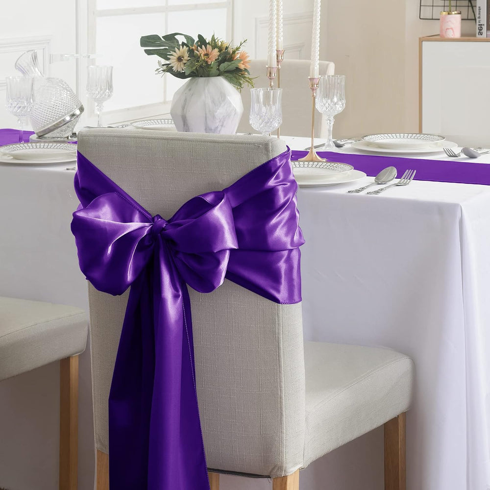 24Pack Table Runner 12 x 108 Inches Satin Silk Table Runner for Wedding, Birt...