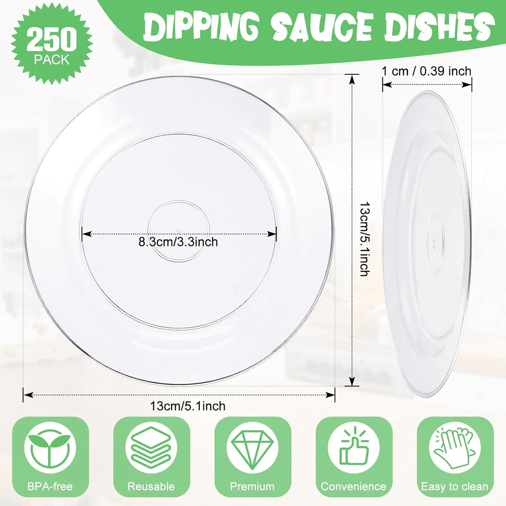Zopeal 250 Pcs 5 Inch Plastic Dessert Plates Bulk Disposable Small Clear Appe...