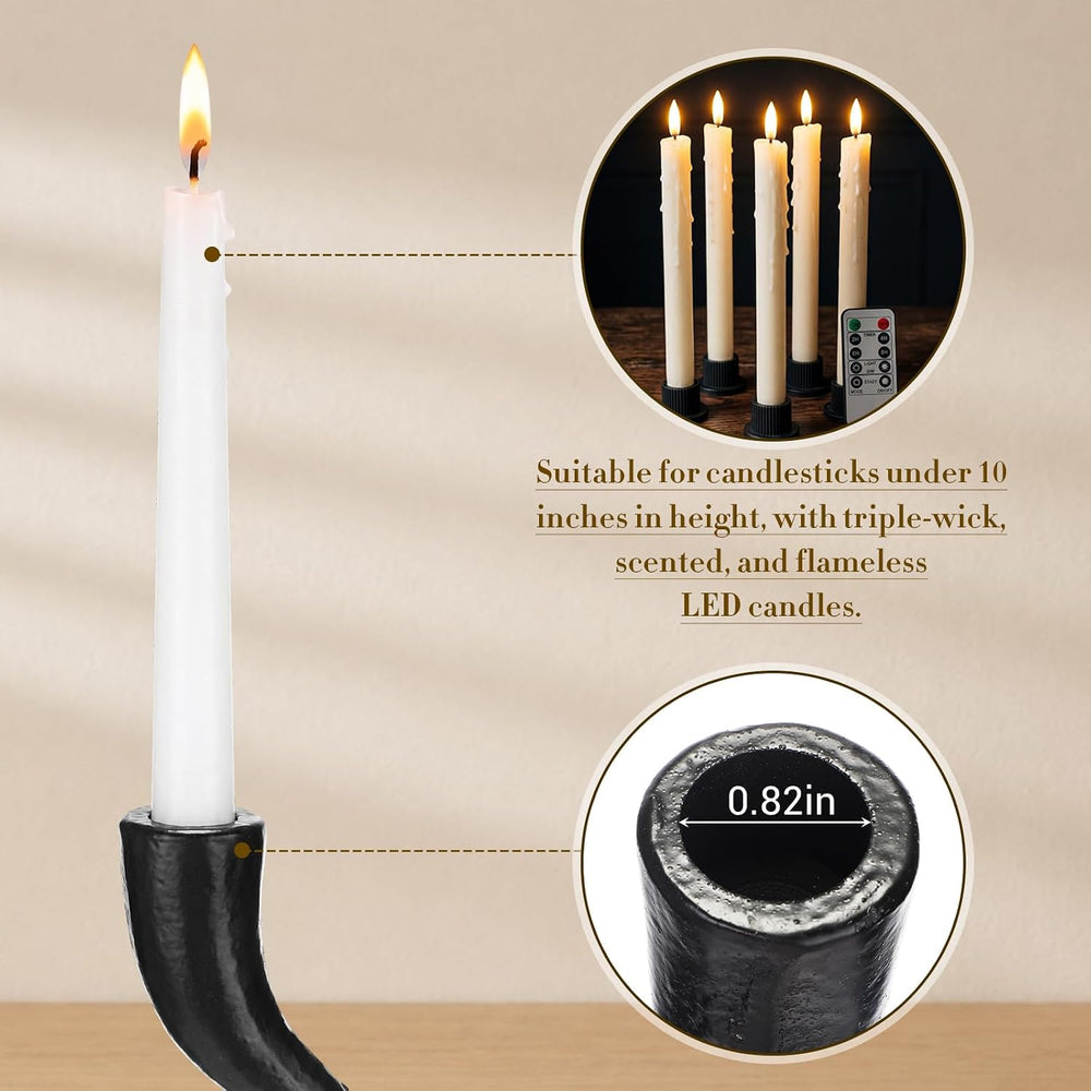 Black Triple Candle Holder Cast Iron Candelabra