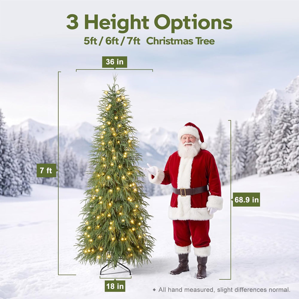 VeriNatural 7ft Prelit Christmas Tree - Artificial Norfolk Pine, 220 LEDs