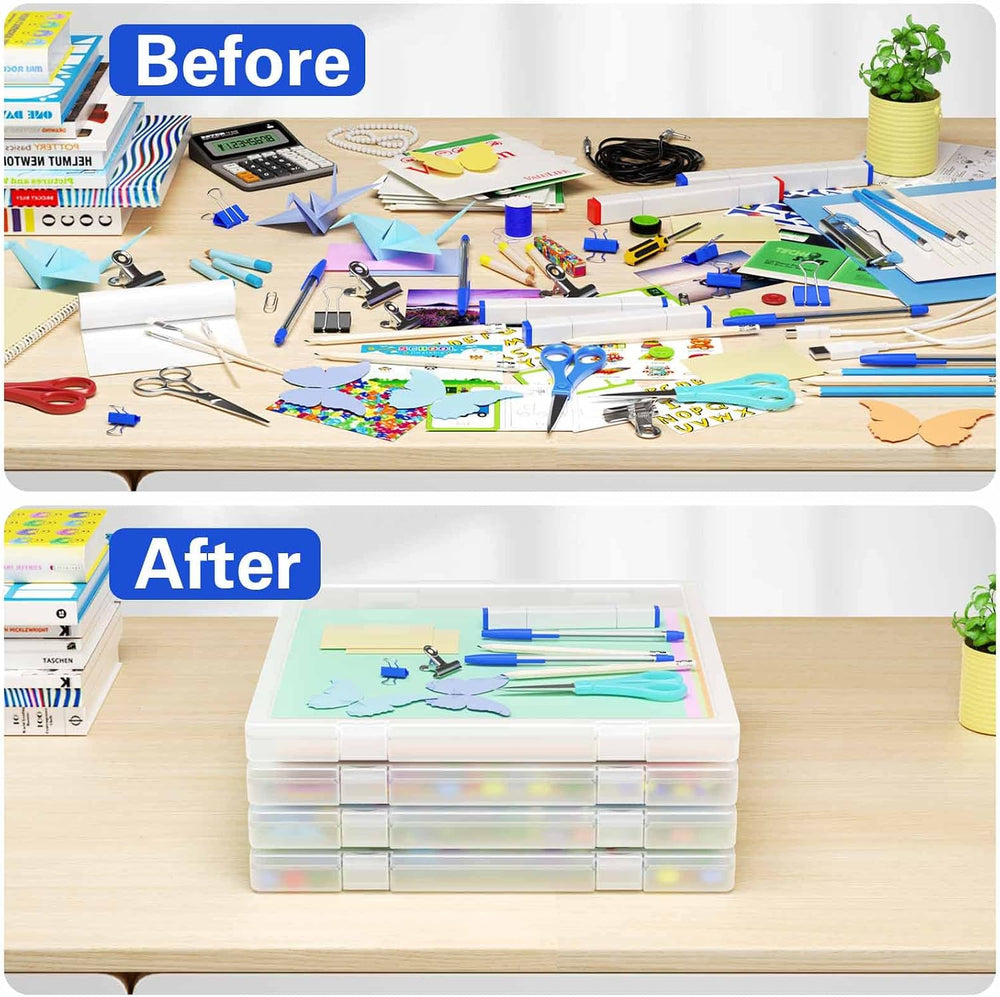 Denkee 12 x 12 Paper Storage, 4 Pack Scrapbook Paper Organizer Storage, Craft...