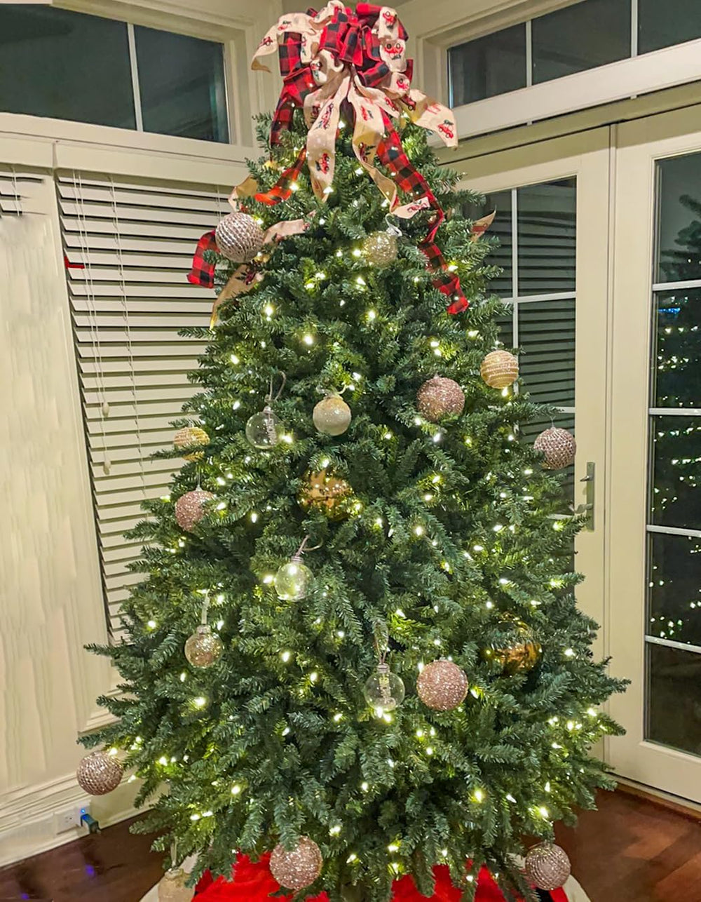 Blue Spruce Christmas Tree 7FT, Premium Hinged Artificial Christmas Tree, Ful...