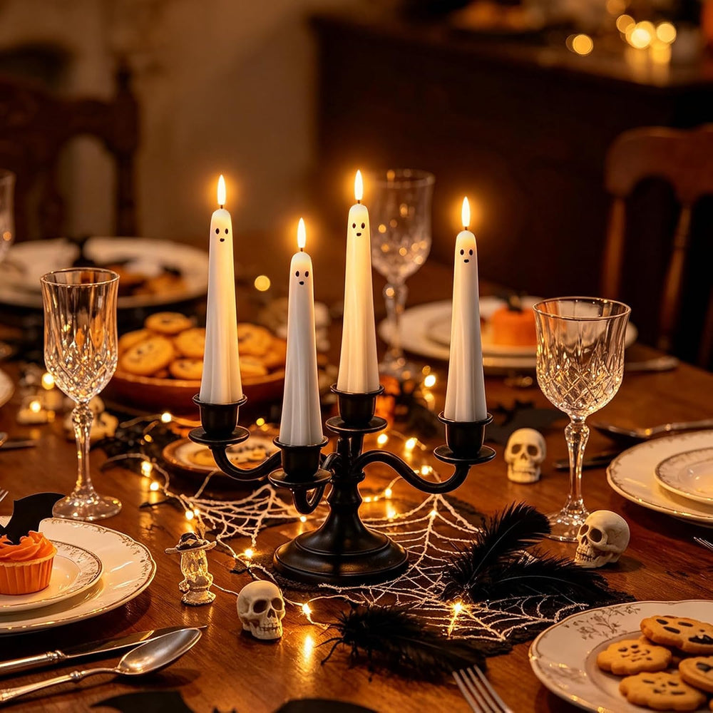 Ghost Flameless LED Taper Candles Battery Operated Remote Timer