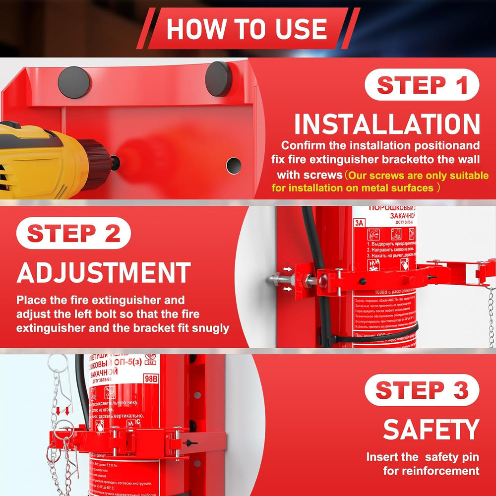 Fire Extinguisher Mount, Heavy Duty Fire Extinguisher Bracket for School Home...
