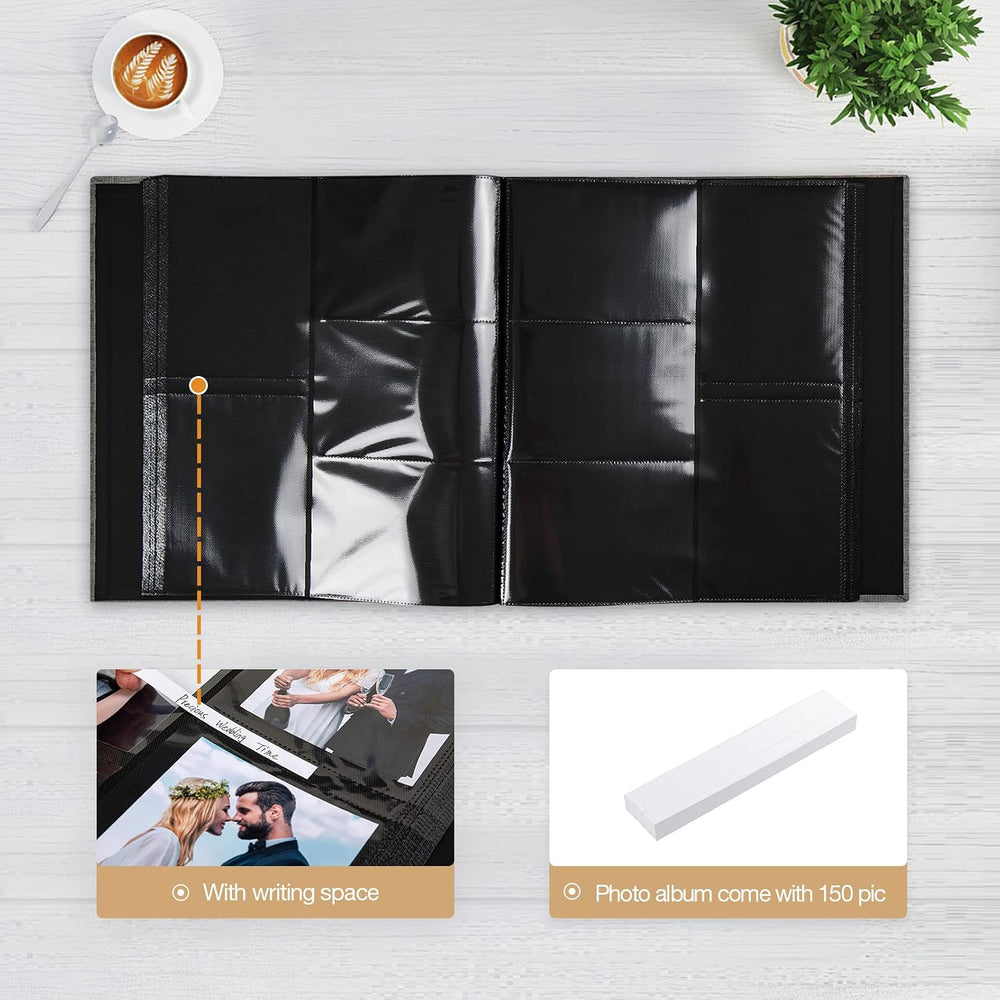 potricher Photo Album 4x6 Pictures, 1000 Pockets, Linen Cover, Gray