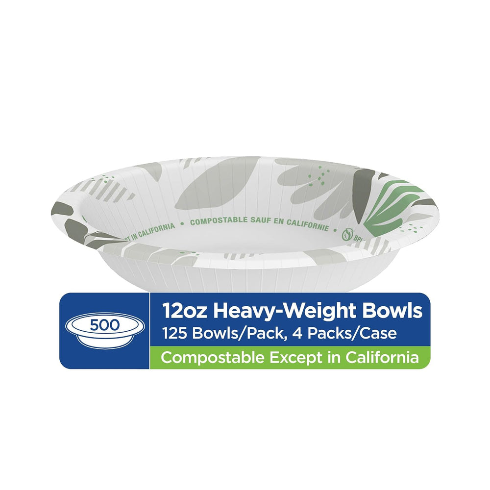 Dixie Ultra 12 oz Heavy-Weight Paper Bowls By GP PRO, Pathways Design, 500 Co...
