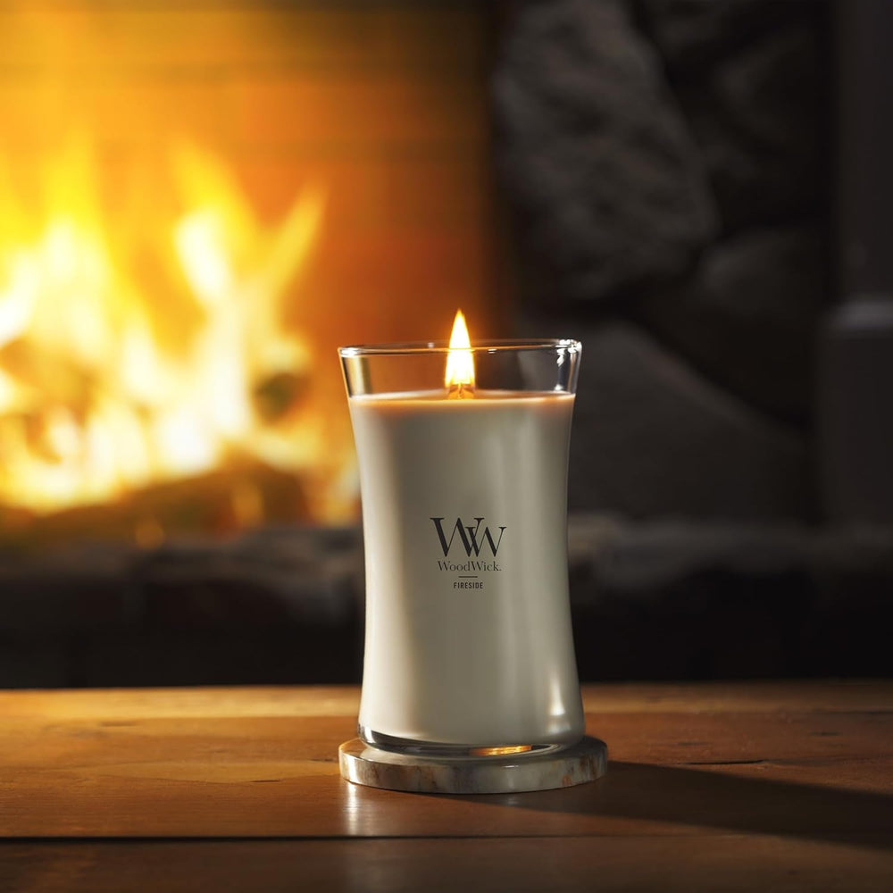 WoodWick Fireside Scented Candle, Crackling Wick, 21.5oz