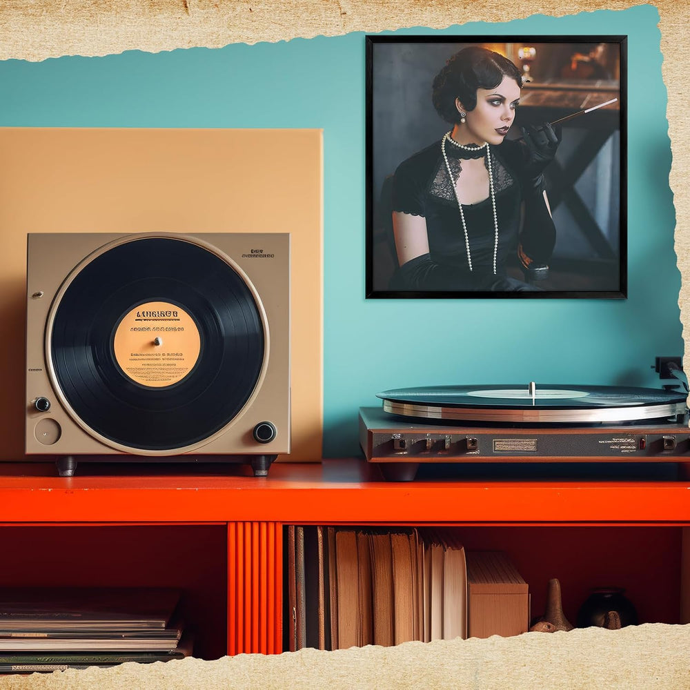 Treela 9 Pcs Record Album Frame for Vinyl Display Aluminum Black