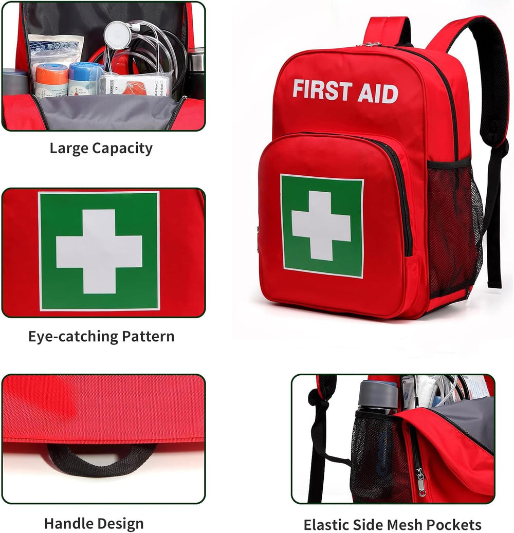 Gatycallaty Empty Durable First Aid Backpack for Workplace & Outdoors 1PC