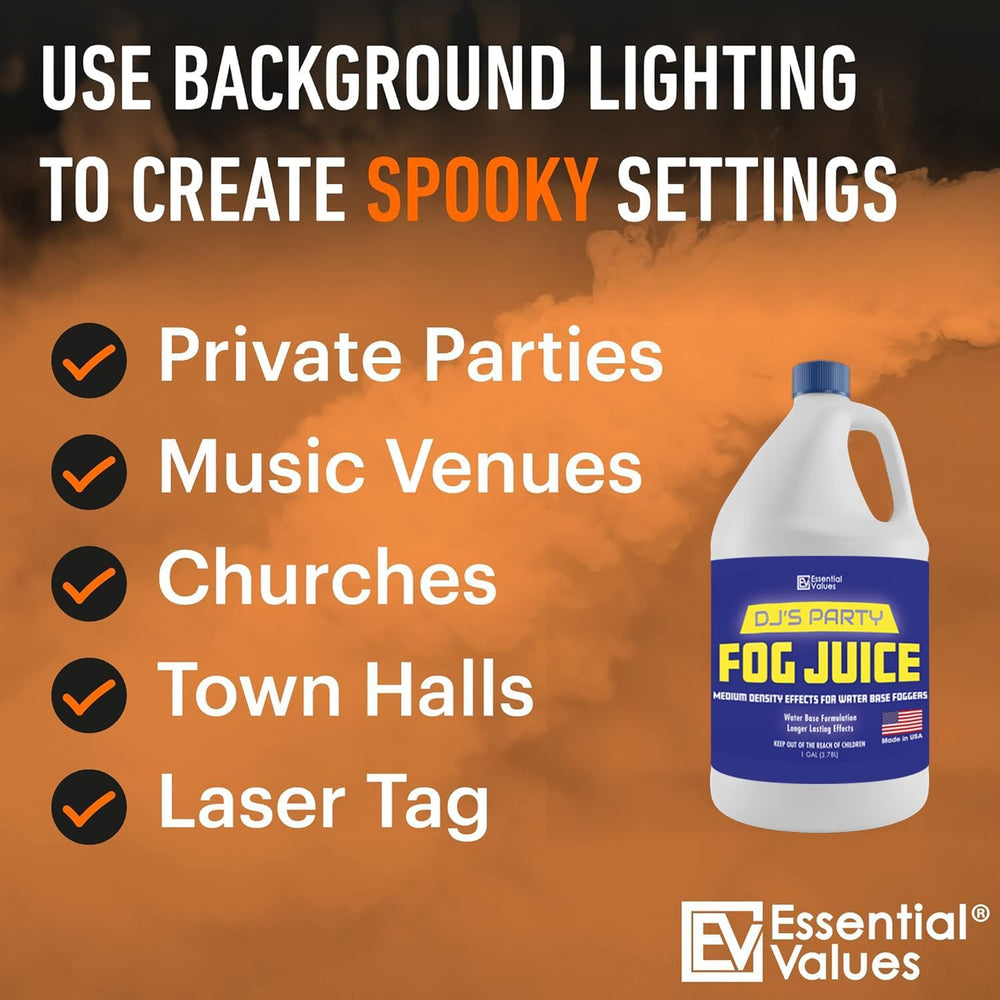 Fog Juice Long Lasting 3+ Hour Fog Machine Fluid 128 OZ, 1 Gal Medium Dense