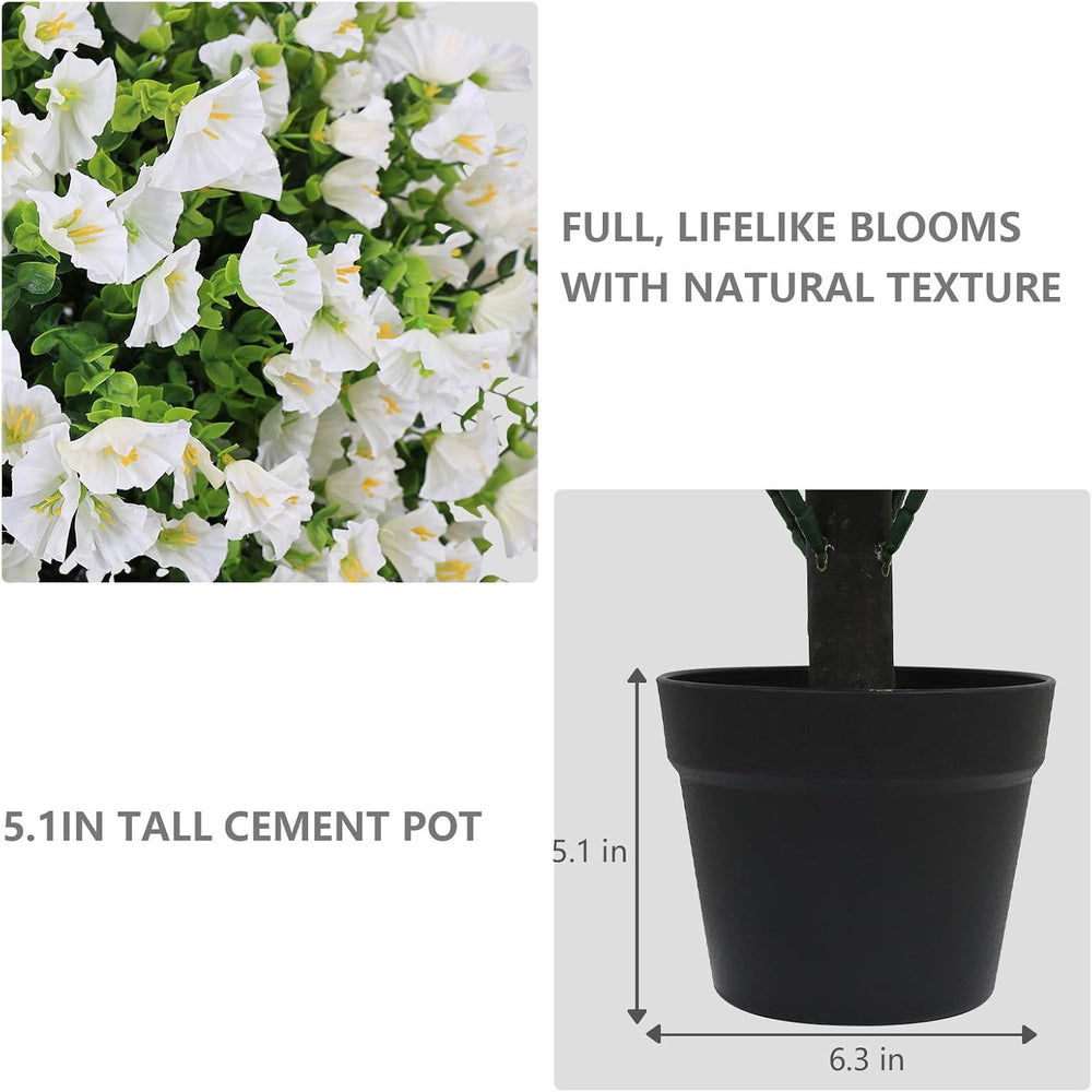 24" Artificial Potted Plants Outdoor, Faux Flowers UV Resistant