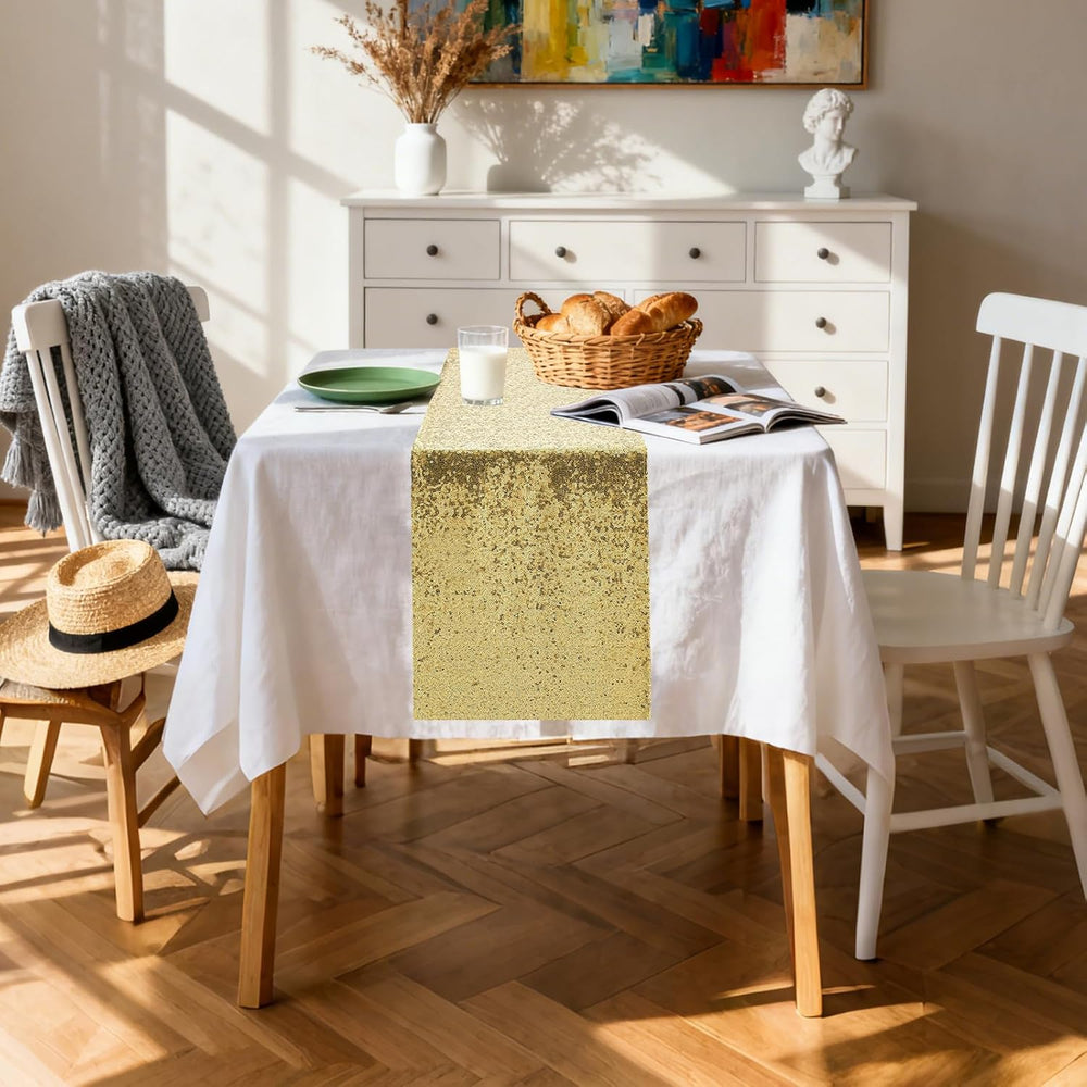 Gold Table Runners - Sequin Table Runner Glitter Table Runner for Birthday Pa...