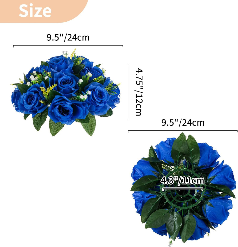 NUPTIO Flower Ball Arrangement Bouquet - 6 Pcs 9.5 inch Diameter Royal Blue F...
