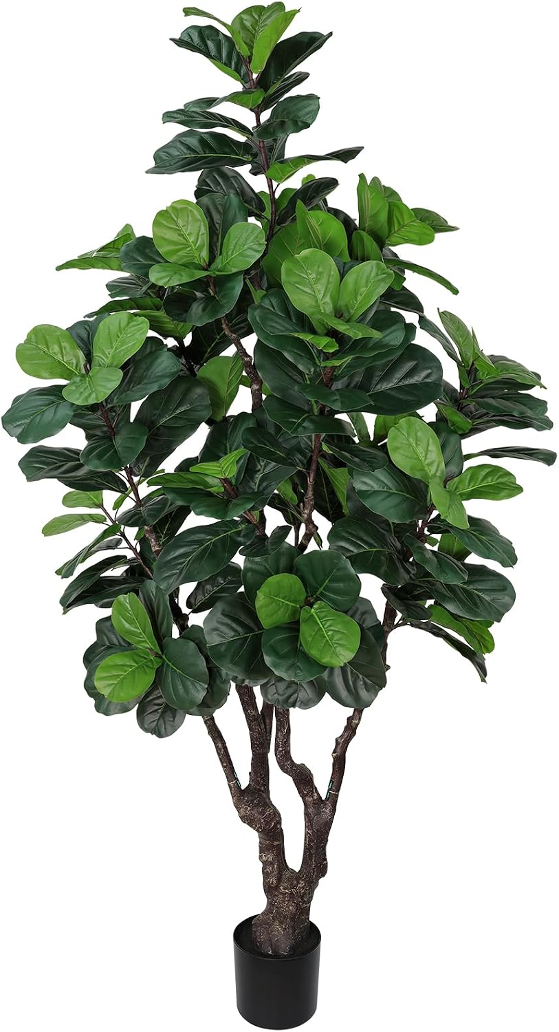 7FT Artificial Fiddle Leaf Fig Tree for Home Decor, Faux Plants Indoor