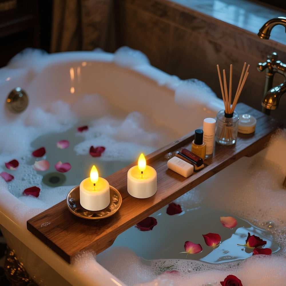 Yme Waterproof Rechargeable Tea Lights with Remote,Magnetic Charger Base