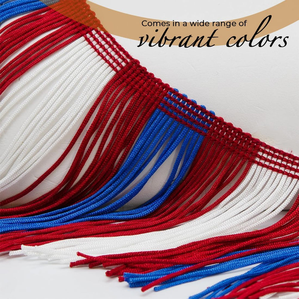 Trims By The Yard 4" Chainette Fringe Trim, Polyester-Made Decorative Fr...
