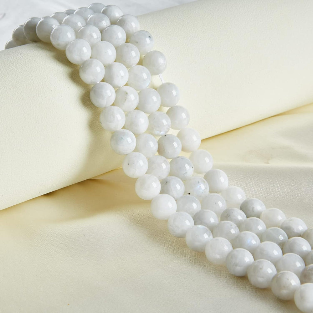 150pcs 8mm Moonstone Beads Natural Gemstone Beads Round Loose Beads for Jewel...