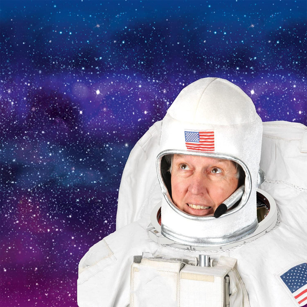 Beistle Unisex Plush Astronaut Helmet – Silver & White Headwear, Space Th...