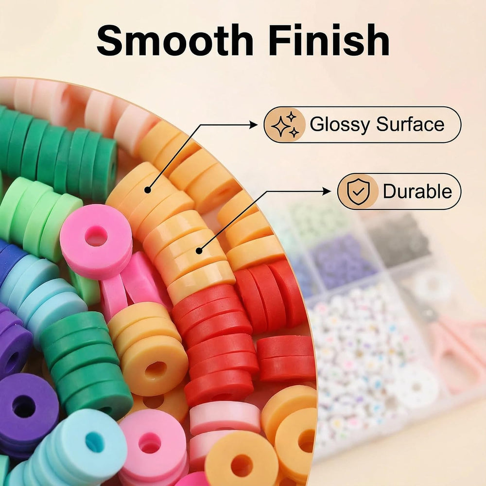 Veylo 5000+ Pony Beads & Kandi Kit for Bracelets, 6x9mm Alphabet Letters