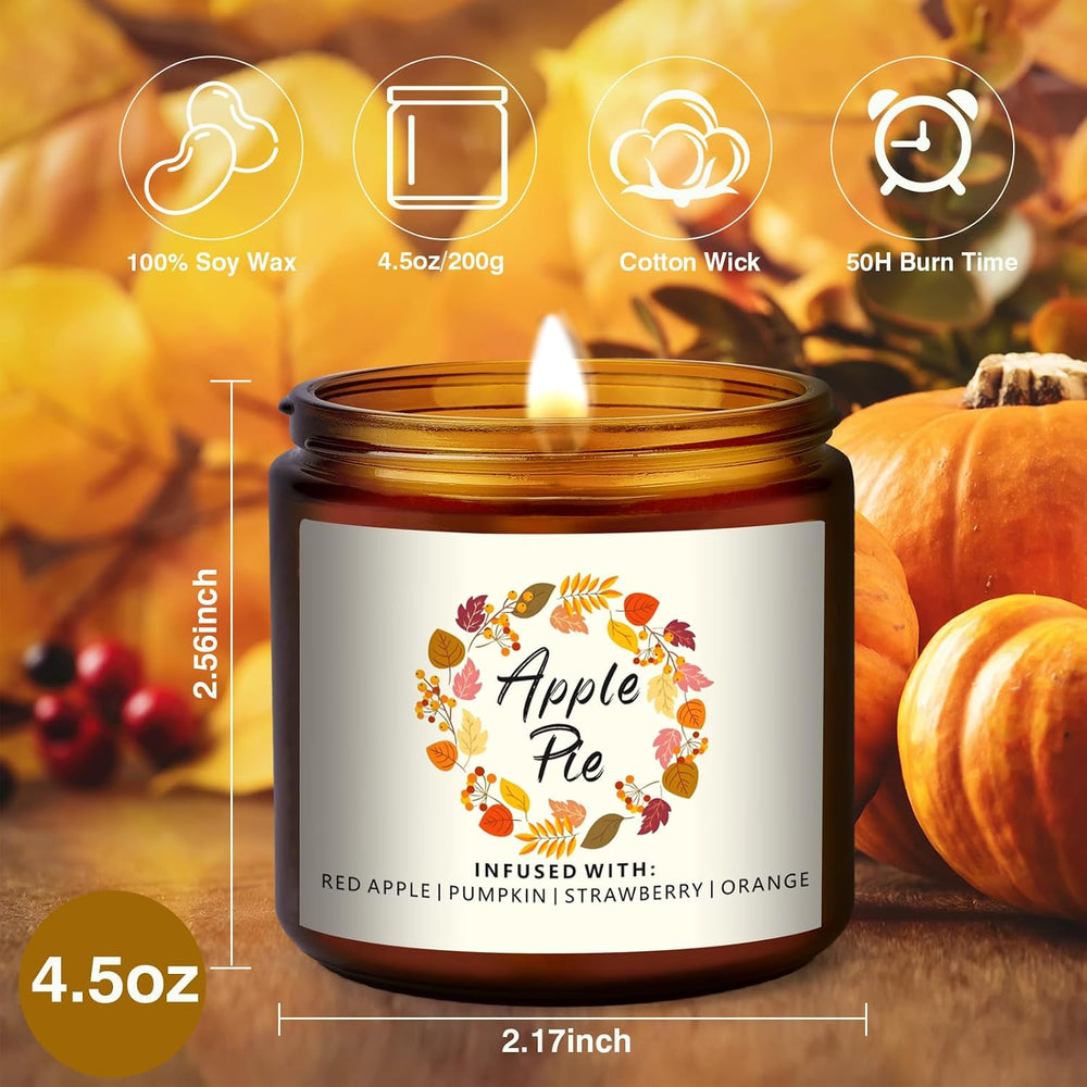 Fall Candles Gifts Set 6 Pack Soy Wax Scented Candle 27 OZ 200 Hrs Burn,Scent...