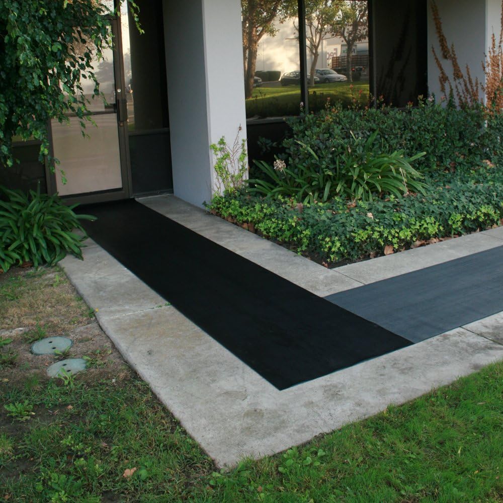 Rubber-Cal Fine Rib Corrugated Rubber Floor Mat - 1/8" x 3ft x 10ft Black
